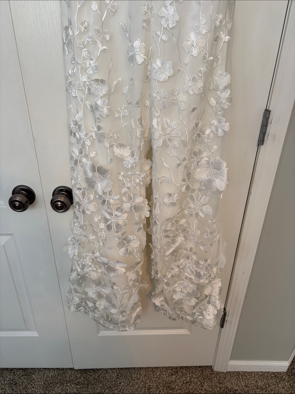 Lulu's White Strapless Floral Appliqué Jumpsuit - Picture 5 of 8